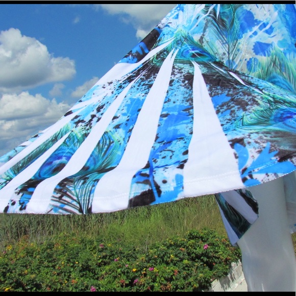 XL The Pyramid Collection skirt flare velour peacock feather elastic waist cute - Picture 7 of 8